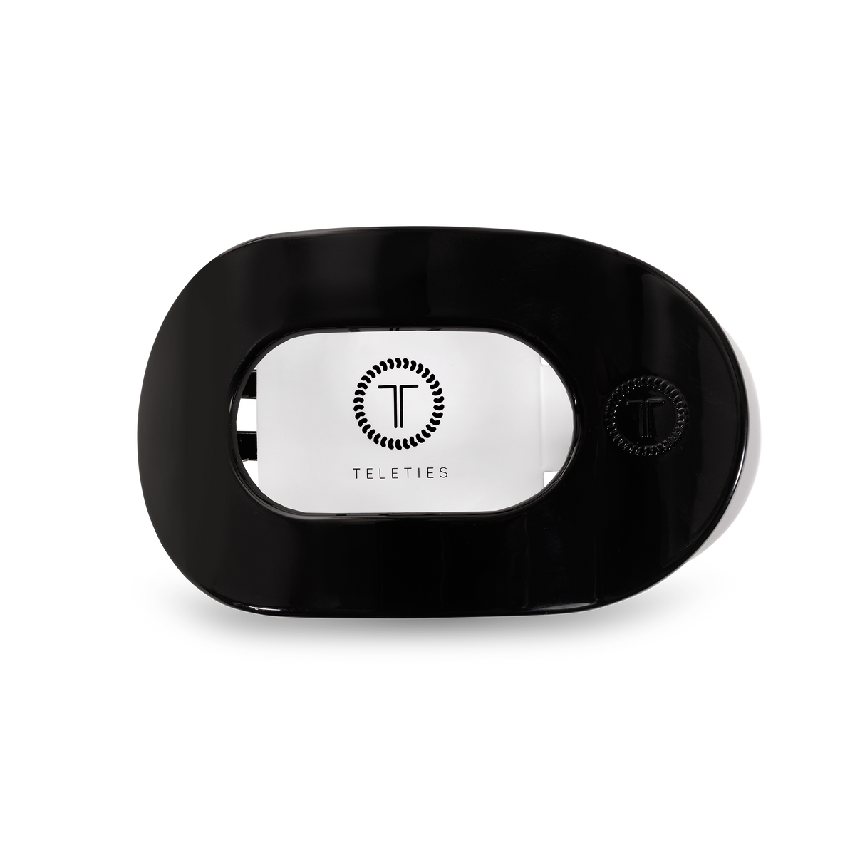 TELETIES - Round Flat Hair Clip | Med. | Jet Black