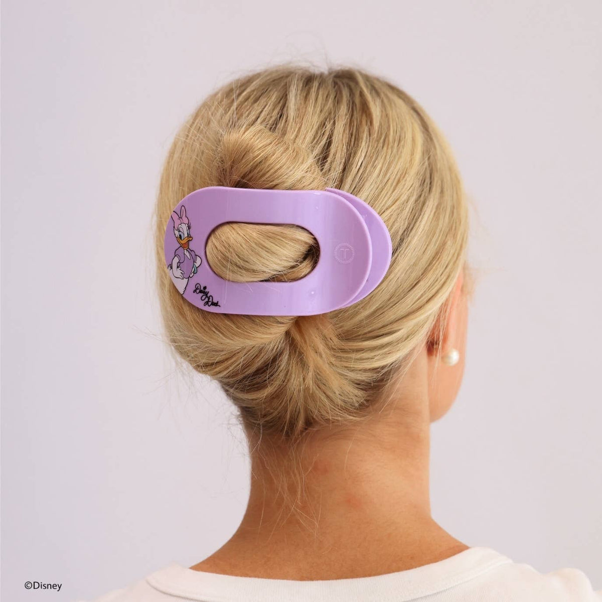 TELETIES - Daisy Duck | Large | Flat Round Hair Clip