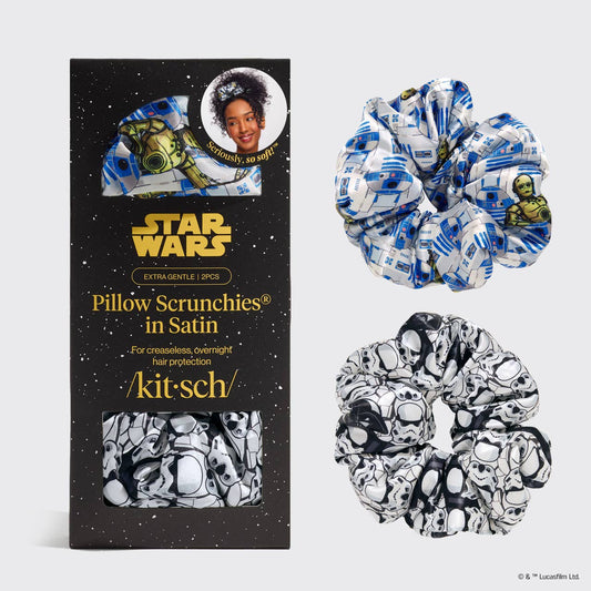 KITSCH - Star Wars™ & Kitsch Pillow Scrunchies® in Satin - R2-D2 & Stormtroopers