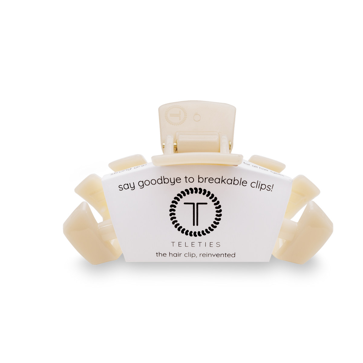 TELETIES - Classic Hair Clip | Medium | Almond Beige