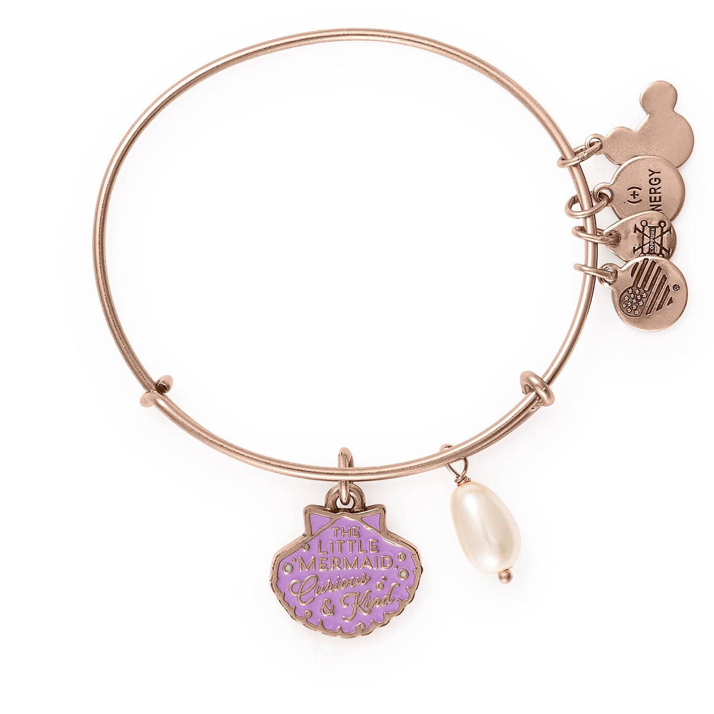 Alex and Ani - Disney® Ariel 'Curious & Kind' Duo Charm Bangle: Antiqued Rose Gold