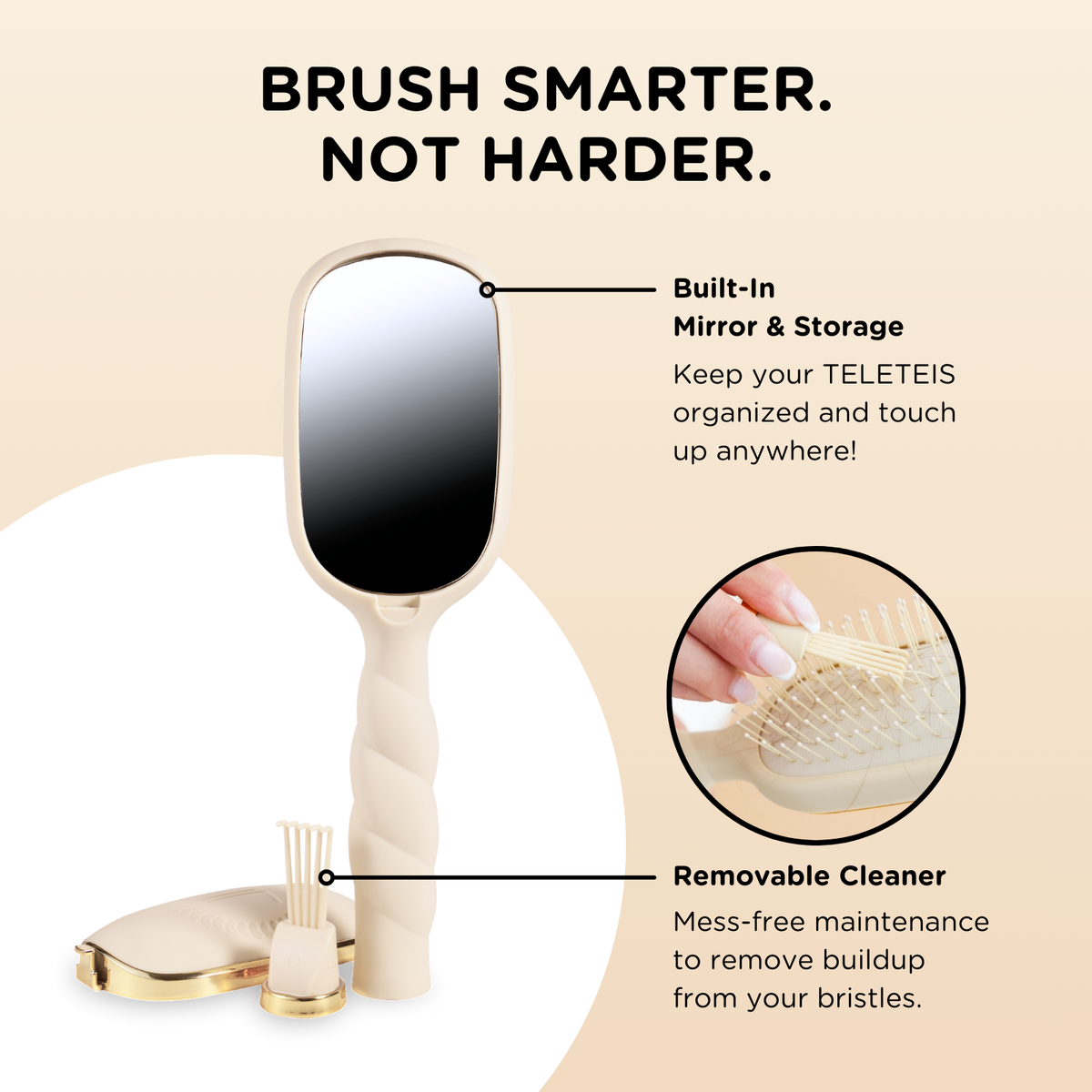 TELETIES - Detangler Brush |Tan| Medium
