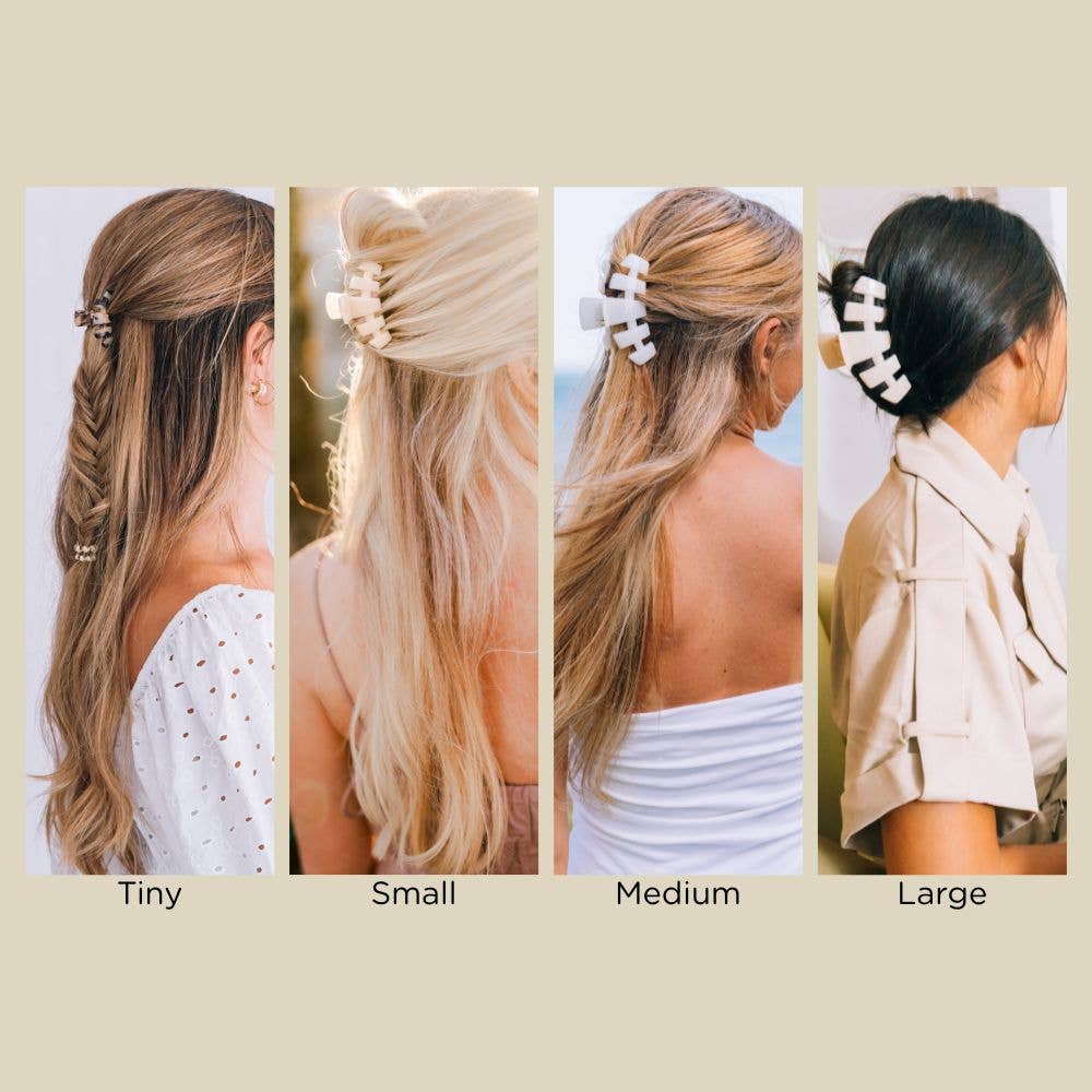 TELETIES - Classic Hair Clip | Medium | Blonde Tortoise