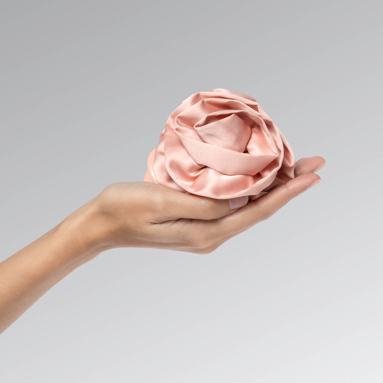 KITSCH - Satin Rosette Medium Flat Cloud Clip - Terracotta