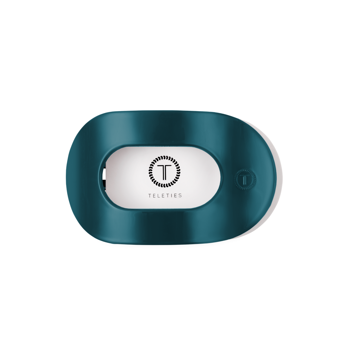 TELETIES - Teal With It | Medium | Flat Round Hair Clip
