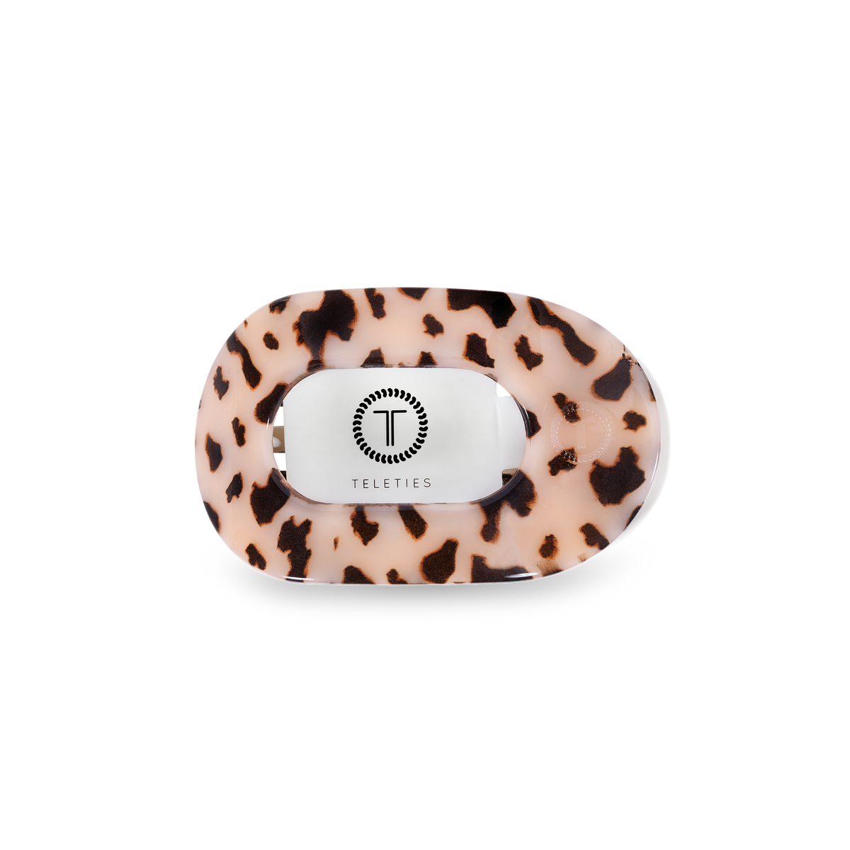 TELETIES - Round Flat Hair Clip | Small | Blonde Tortoise