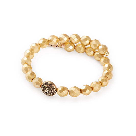 Alex and Ani - Disney® Belle Pearl Wrap Bracelet: Antiqued Gold