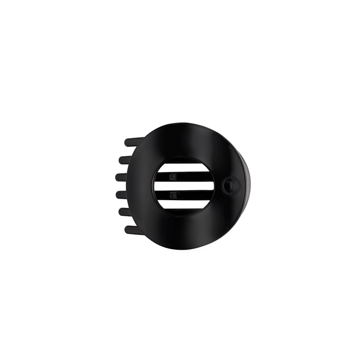 TELETIES - Jet Black | Small | Flat Circle Hair Clip