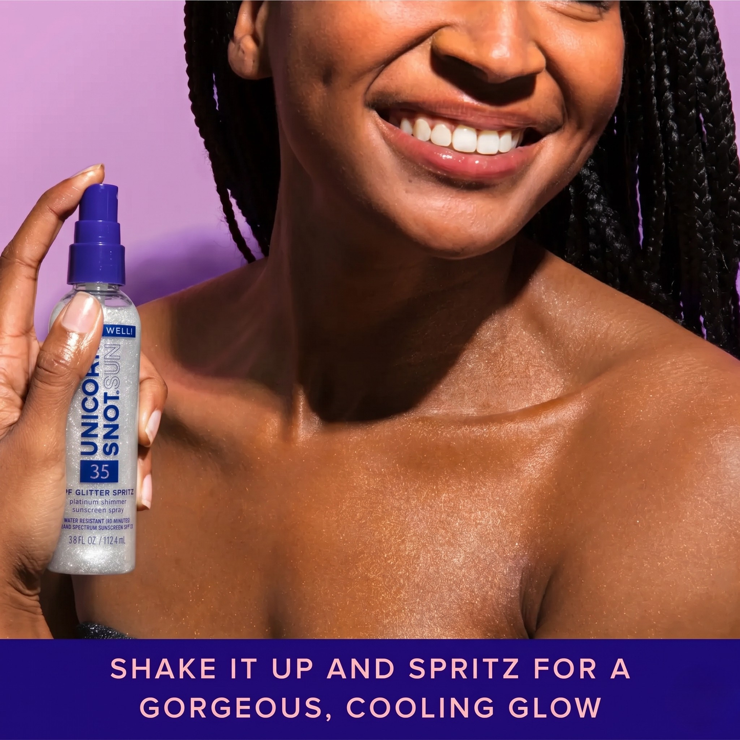 Unicorn Snot | Glitter Beauty - SPF 35 Glitter Spritz | Sunscreen Spray | Platinum