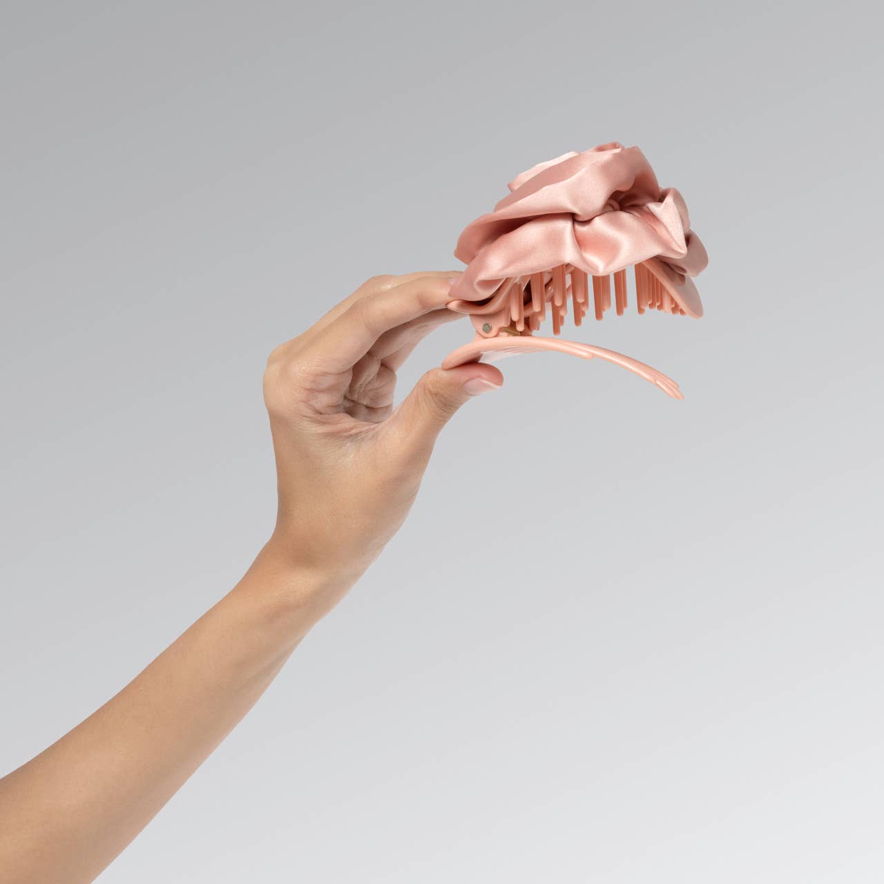 KITSCH - Satin Rosette Medium Flat Cloud Clip - Terracotta