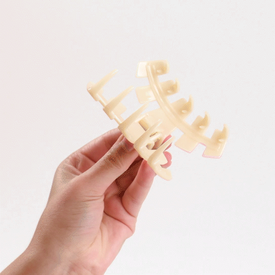 TELETIES - Classic Hair Clip | Large | Almond Beige