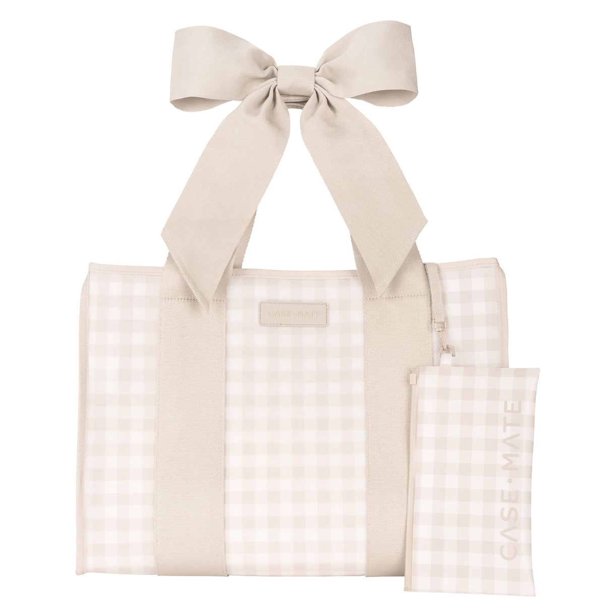 Case-Mate - Case-Mate Latte Gingham Bow Jelly Tote Bag