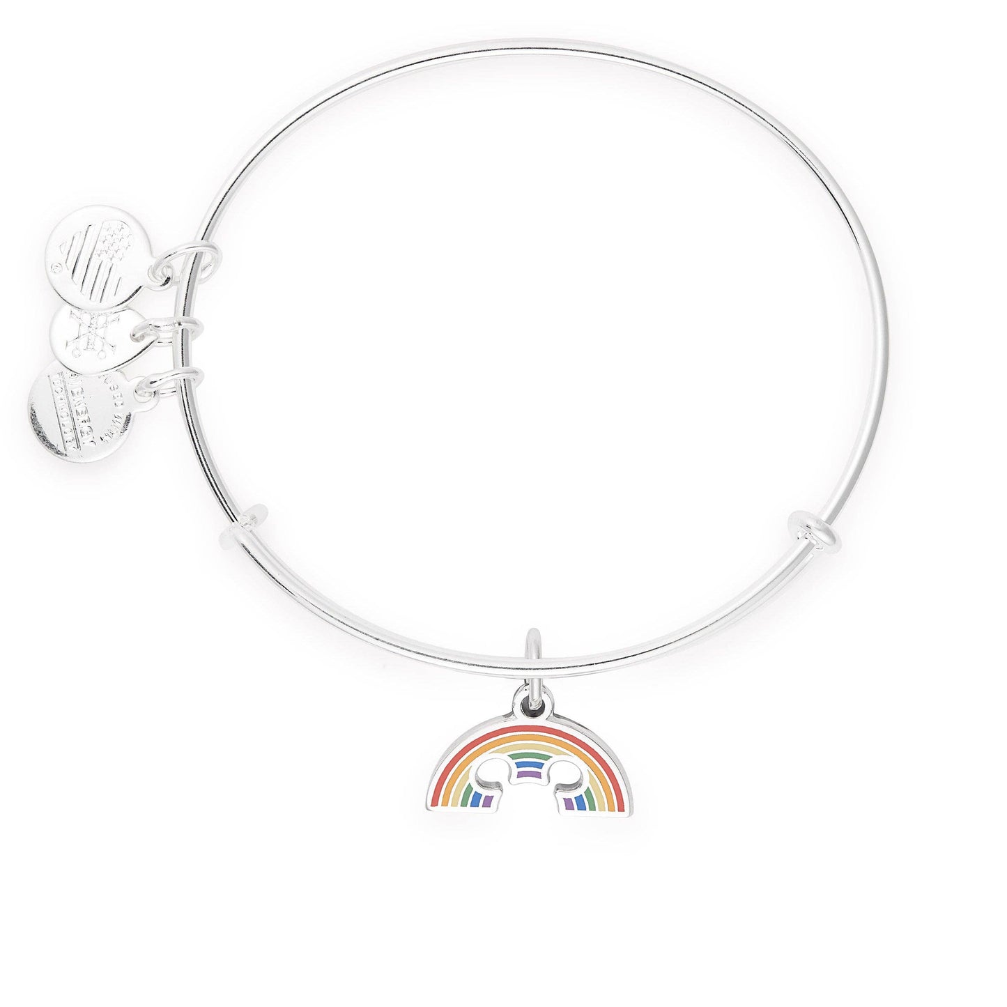 Alex and Ani - Disney® Rainbow Mickey Charm Bangle: Silver