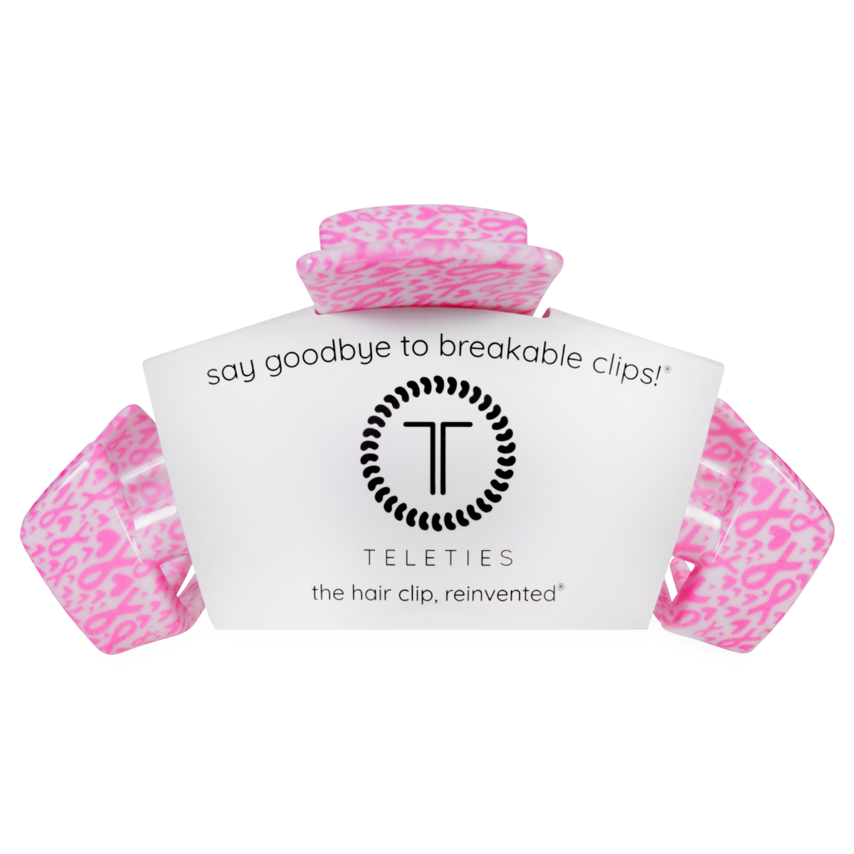 TELETIES - Classic | Breast Cancer Awareness | Large | Claw Clip