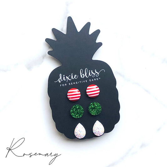 Dixie Bliss - Rosemary Candy Stripe Stud Earrings
