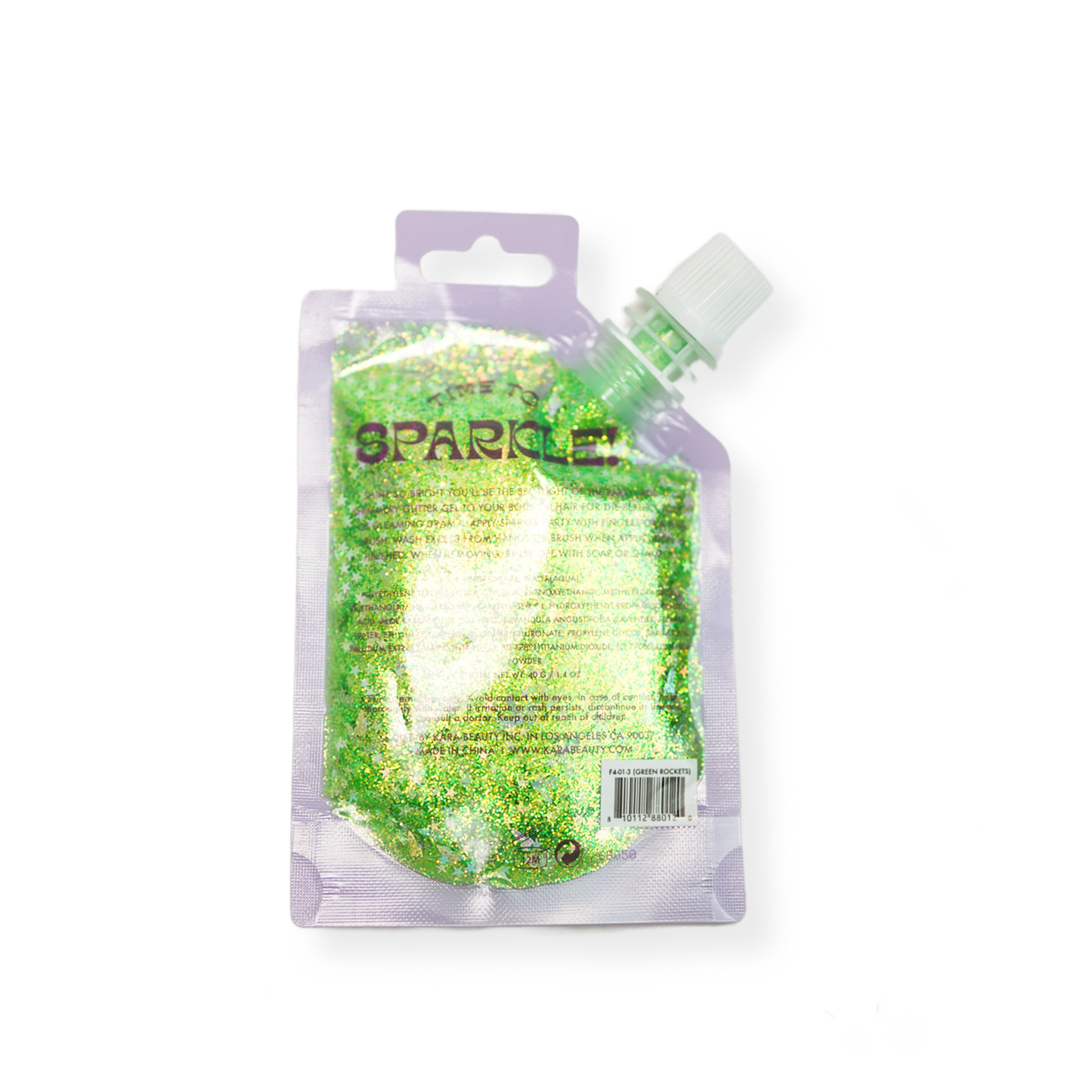 Kara Beauty - SPARKLE PARTY HAIR AND BODY GEL - SINGLE PACKS: GREEN ROCKETS