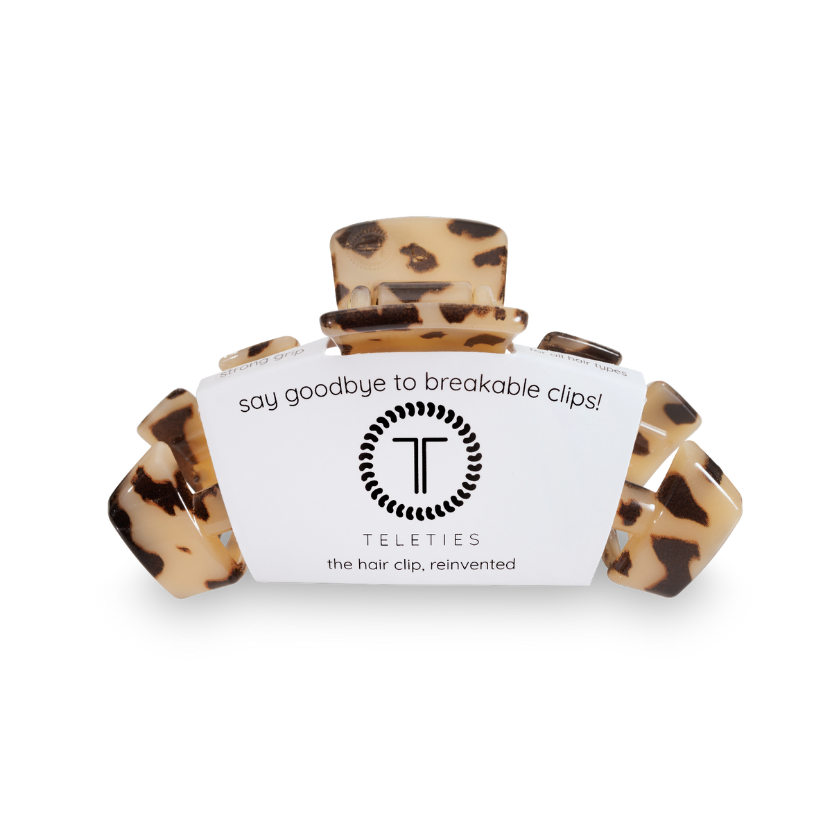 TELETIES - Classic Hair Clip | Small | Blonde Tortoise