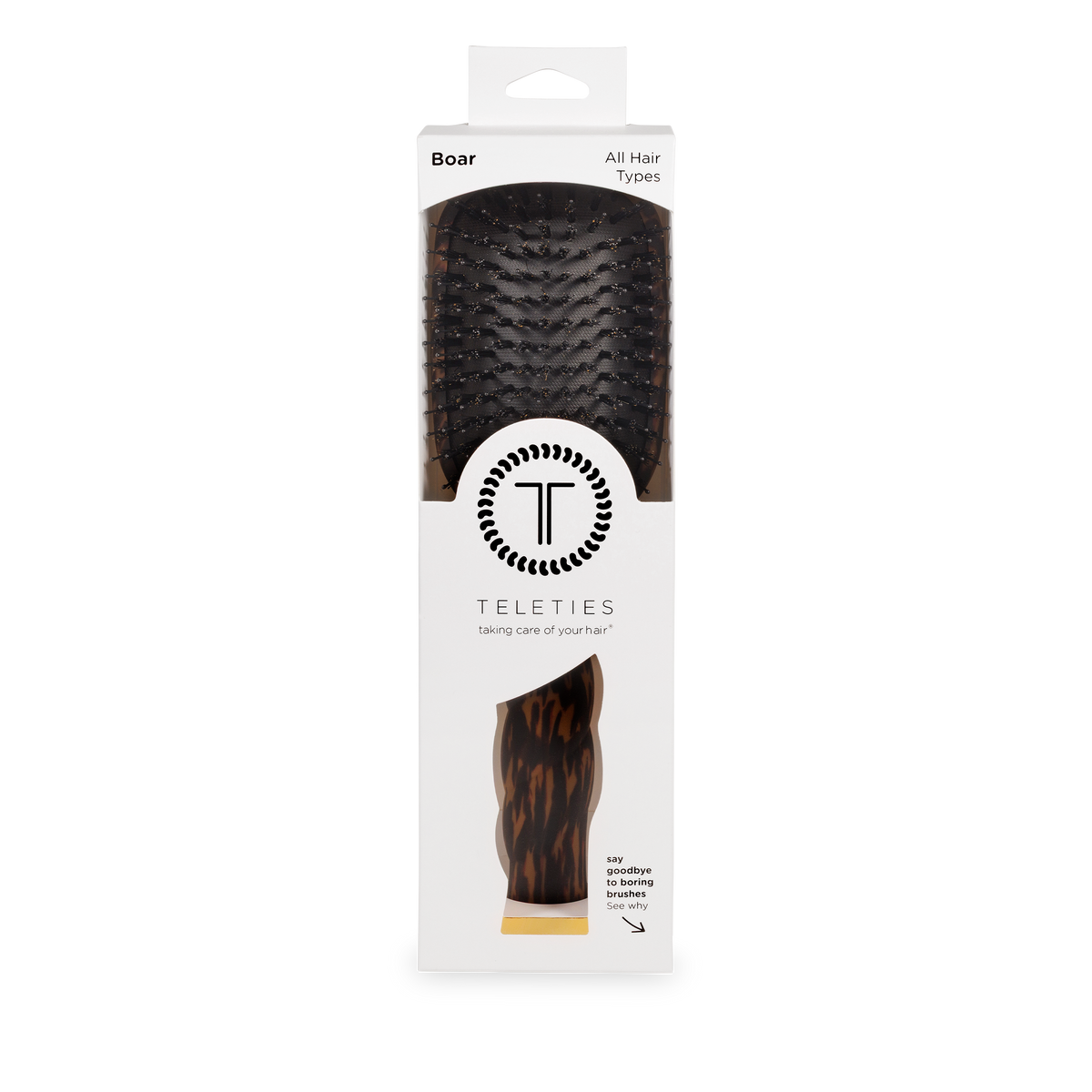 TELETIES - Boar Brush | Full Size | Tortoise