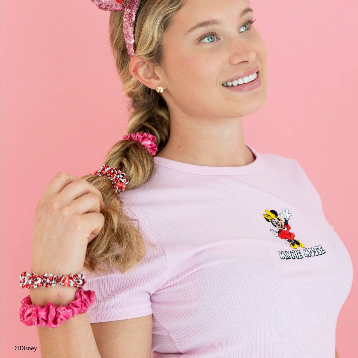 TELETIES - Minnie Mouse | Large | Silk Scrunchies