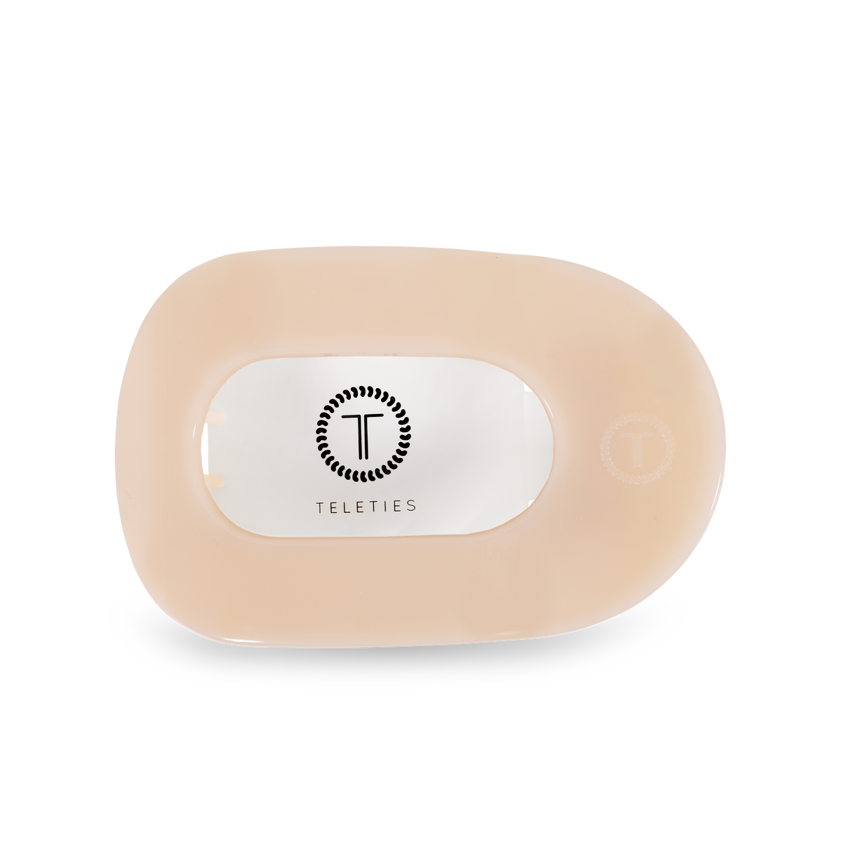 TELETIES - Round Flat Hair Clip | Medium | Almond Beige