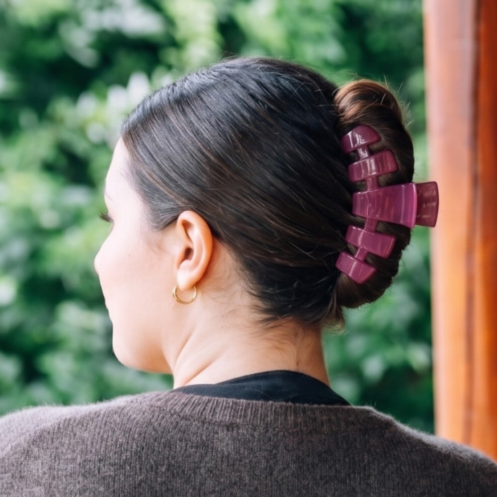 TELETIES - Classic Mulberry Large Claw Clip