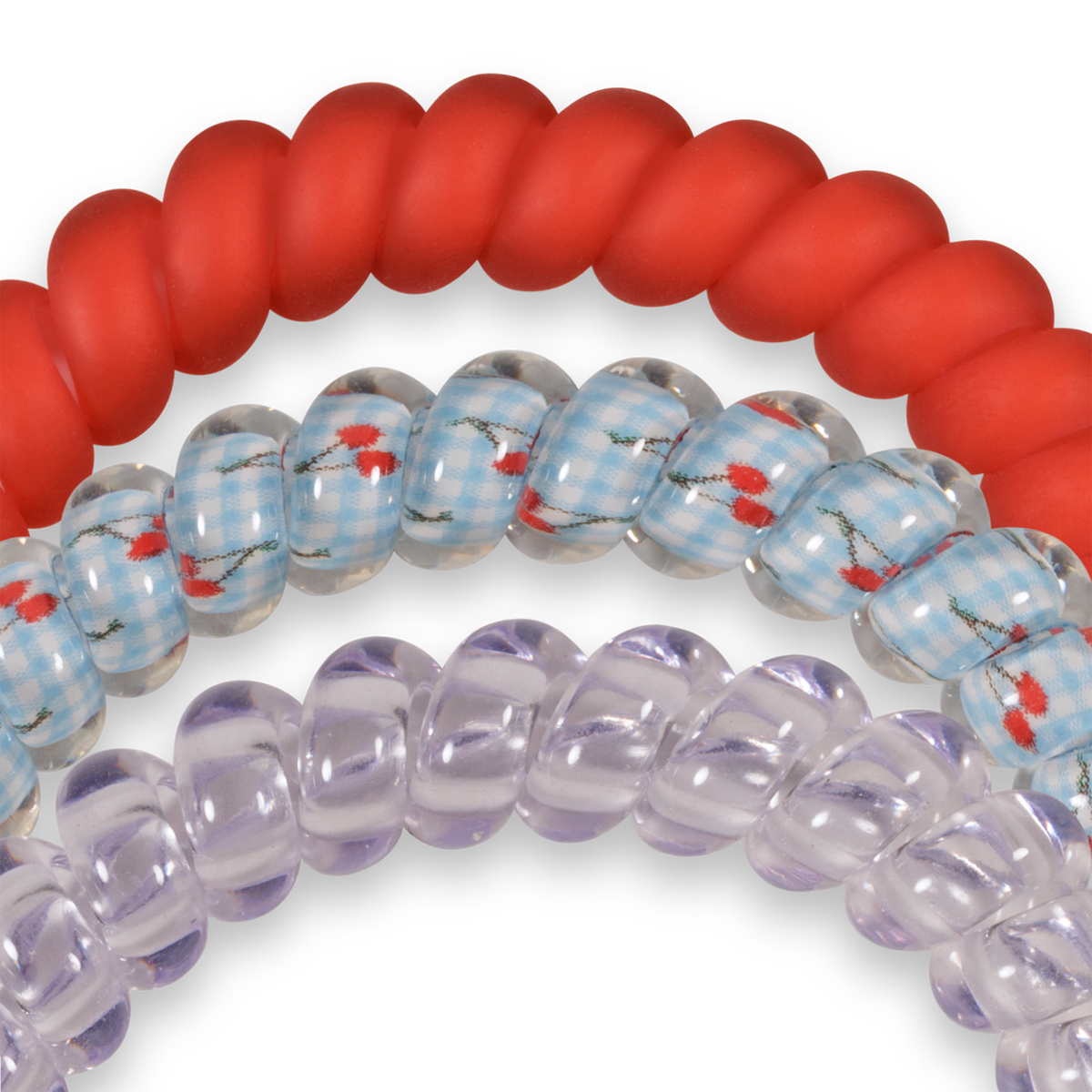 TELETIES - Spiral Hair Coils | Small | Basket of Cherries