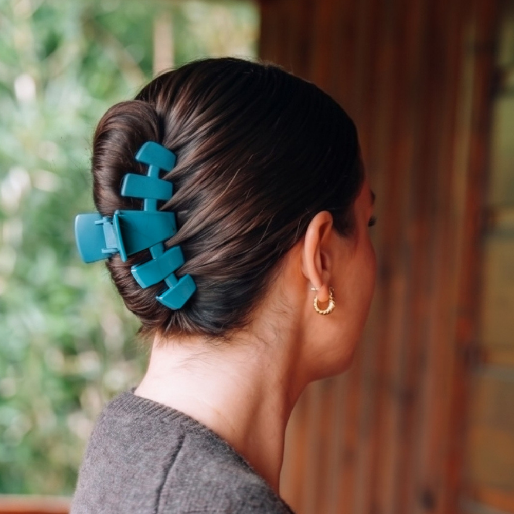 TELETIES - Classic Teal With It Large Claw Clip
