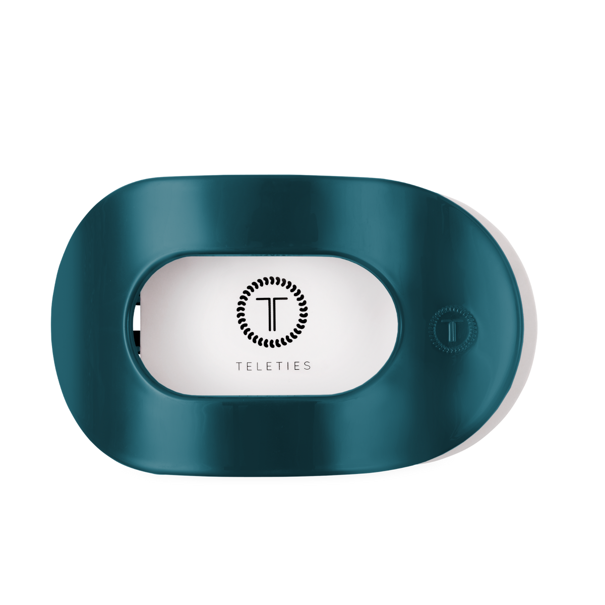 TELETIES - Teal With It Large Flat Round Hair Clip