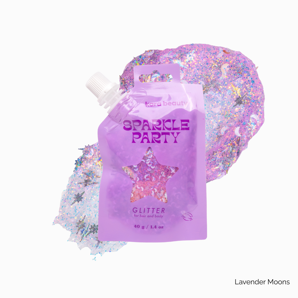 Kara Beauty - SPARKLE PARTY HAIR AND BODY GEL - SINGLE PACKS: Pink Heart V1