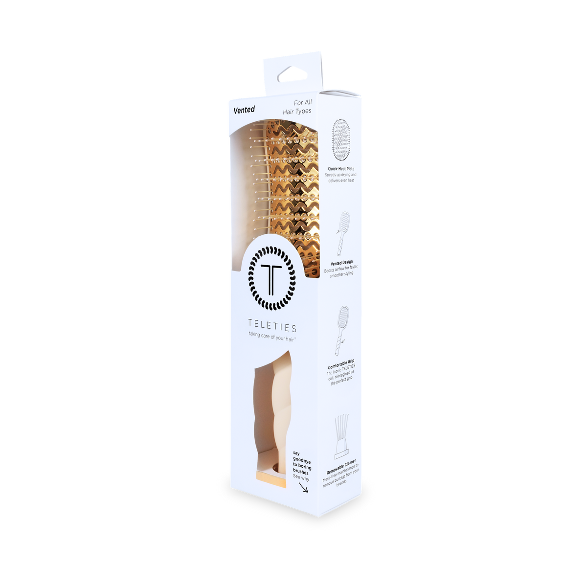 TELETIES - Vented Hair Brush | Tan
