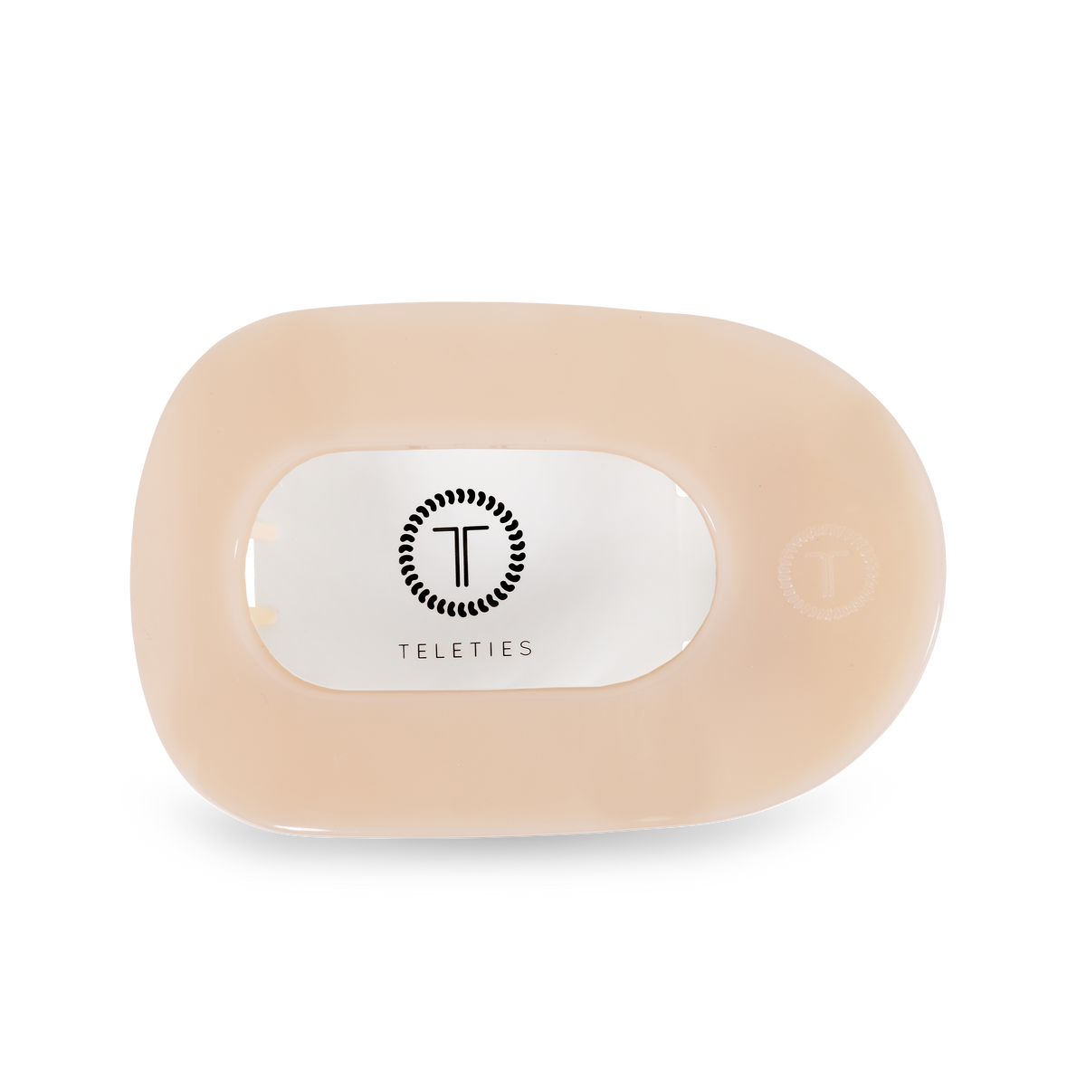TELETIES - Round Flat Hair Clip | Large | Almond Beige