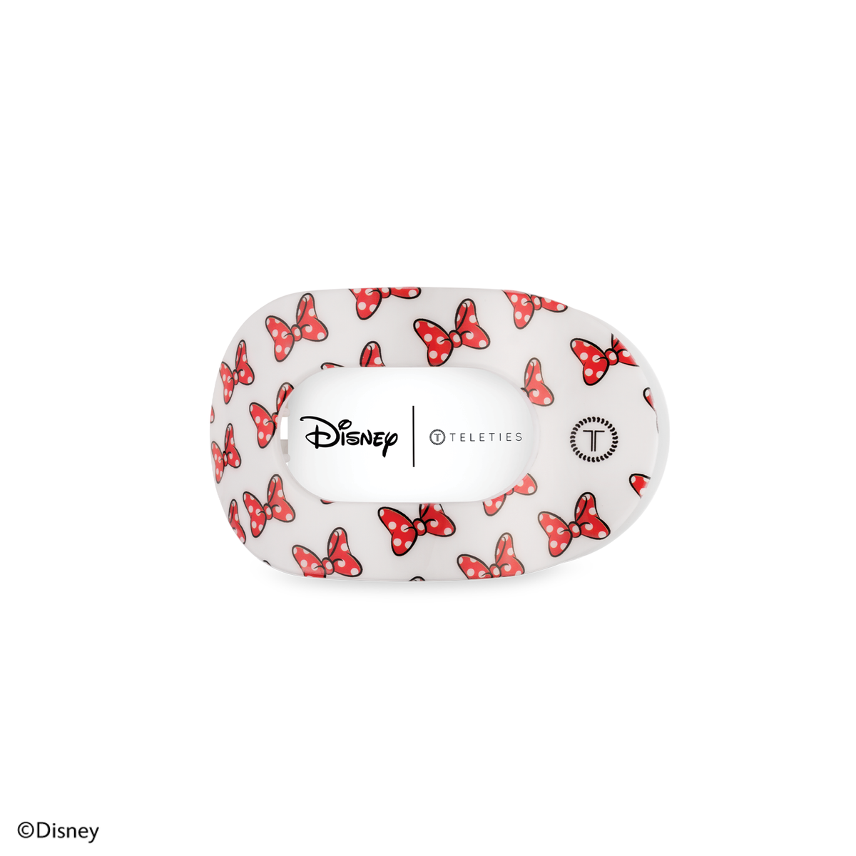 TELETIES - Minnie Mouse Loves Her Bows! | Small | Flat Round Hair Clip