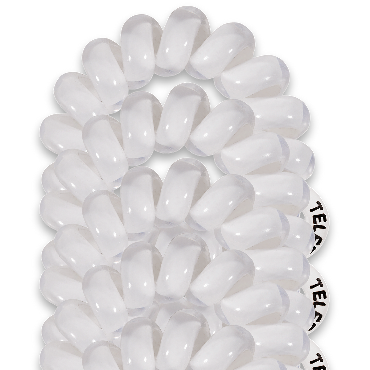 TELETIES - Spiral Hair Coils | Tiny | Coconut White Hair Ties