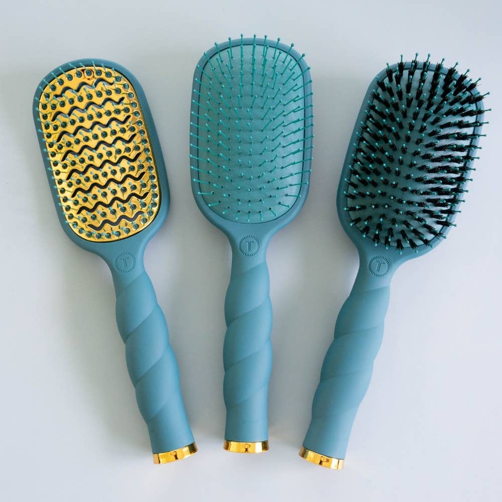 TELETIES - Vented Hair Brush - Teal With It