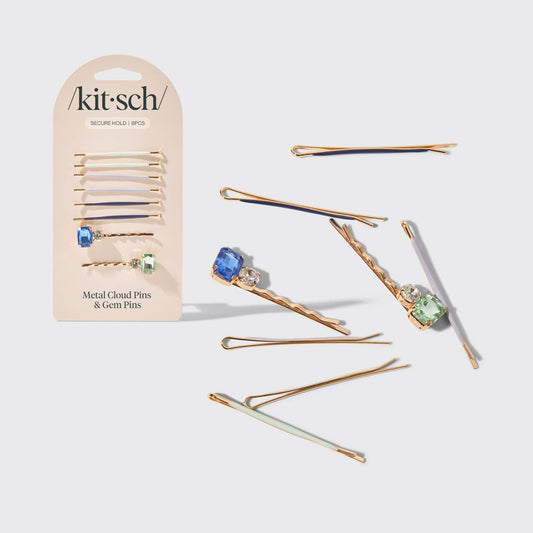 KITSCH - Cloud & Gem Bobby Pins 8pc Set - Garden Bouquet