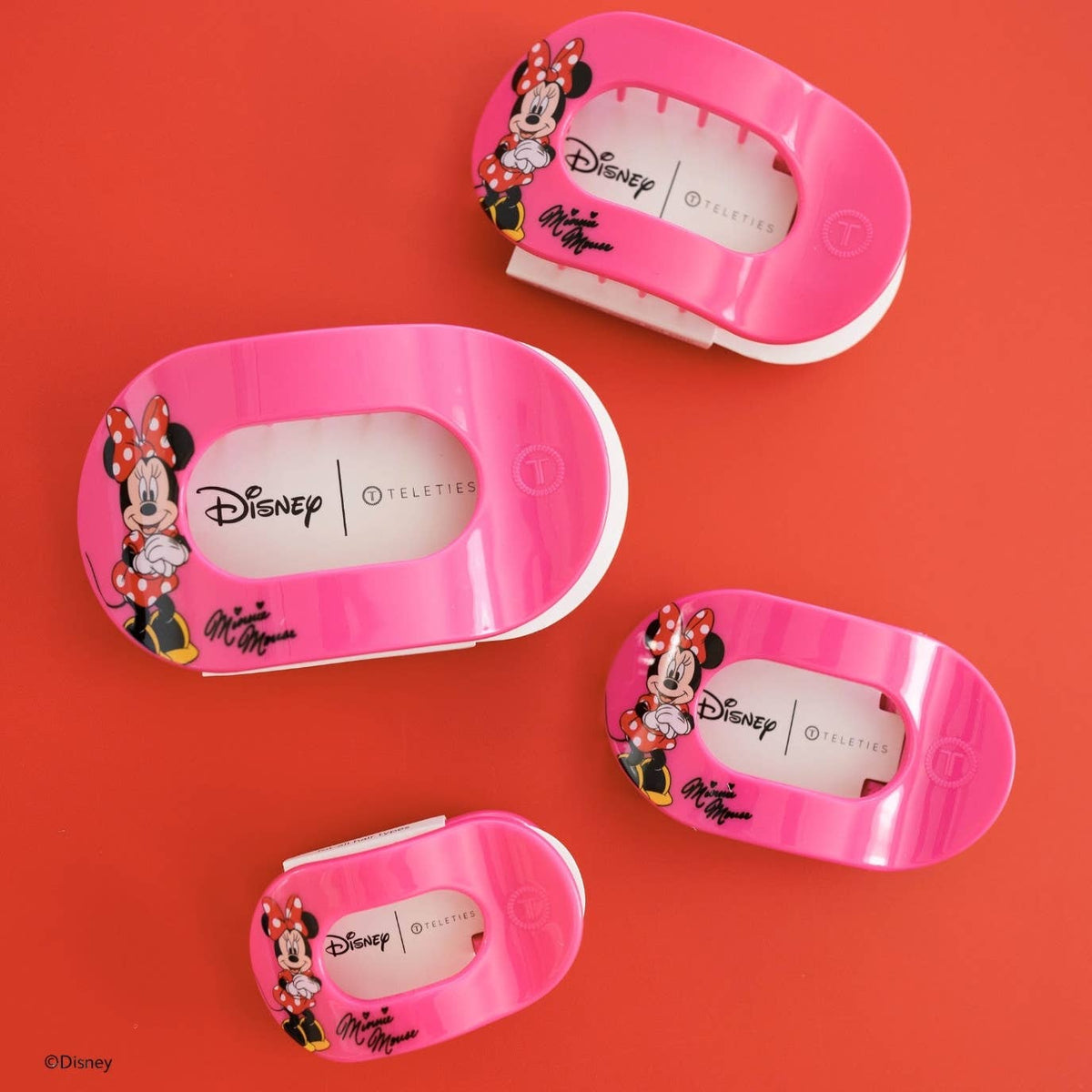 TELETIES - Minnie Mouse | Medium | Flat Round Hair Clip
